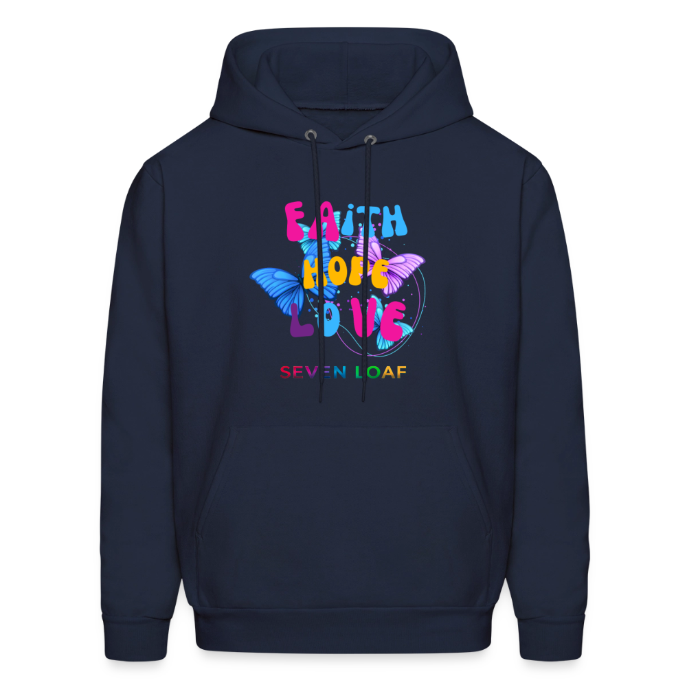 Men's Faith, Hope, and Love Hoodie - navy