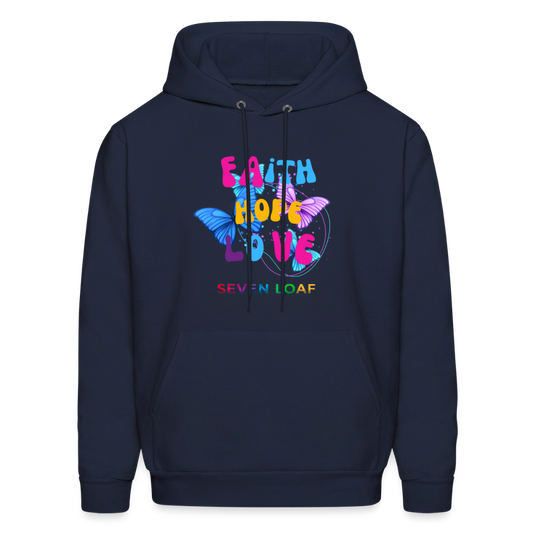 Men's Faith, Hope, and Love Hoodie - navy