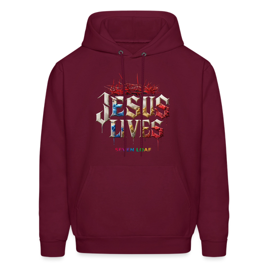 JESUS “He Conquered the Grave” Hoodie - burgundy