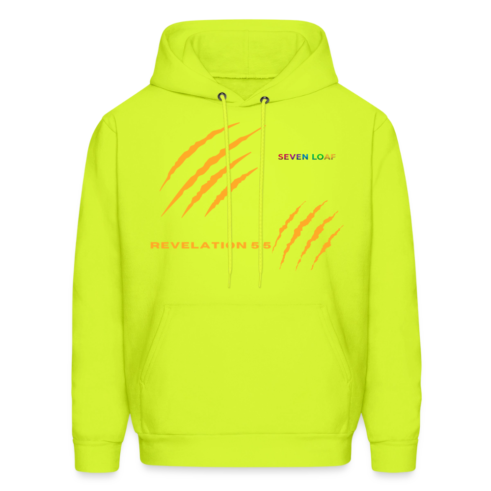 Mens "Tribe of Judah" Hoodie 2 - safety green