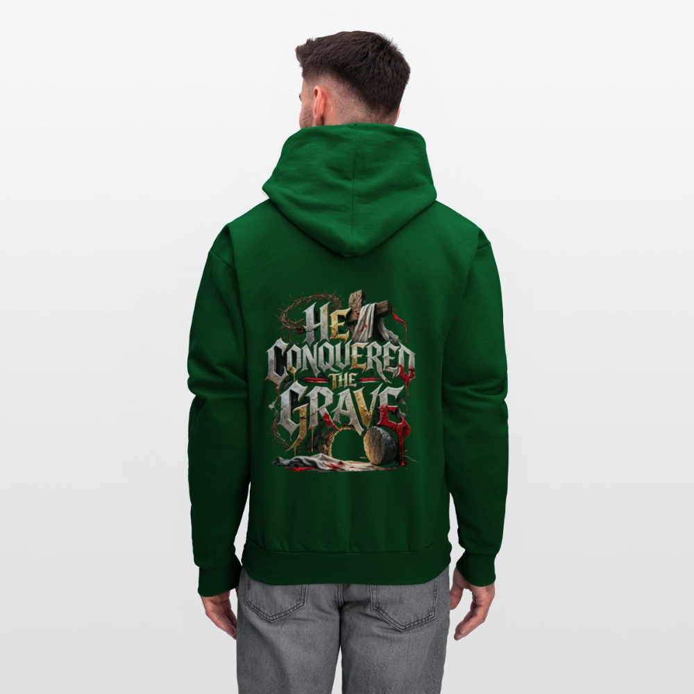 JESUS “He Conquered the Grave” Hoodie - forest green