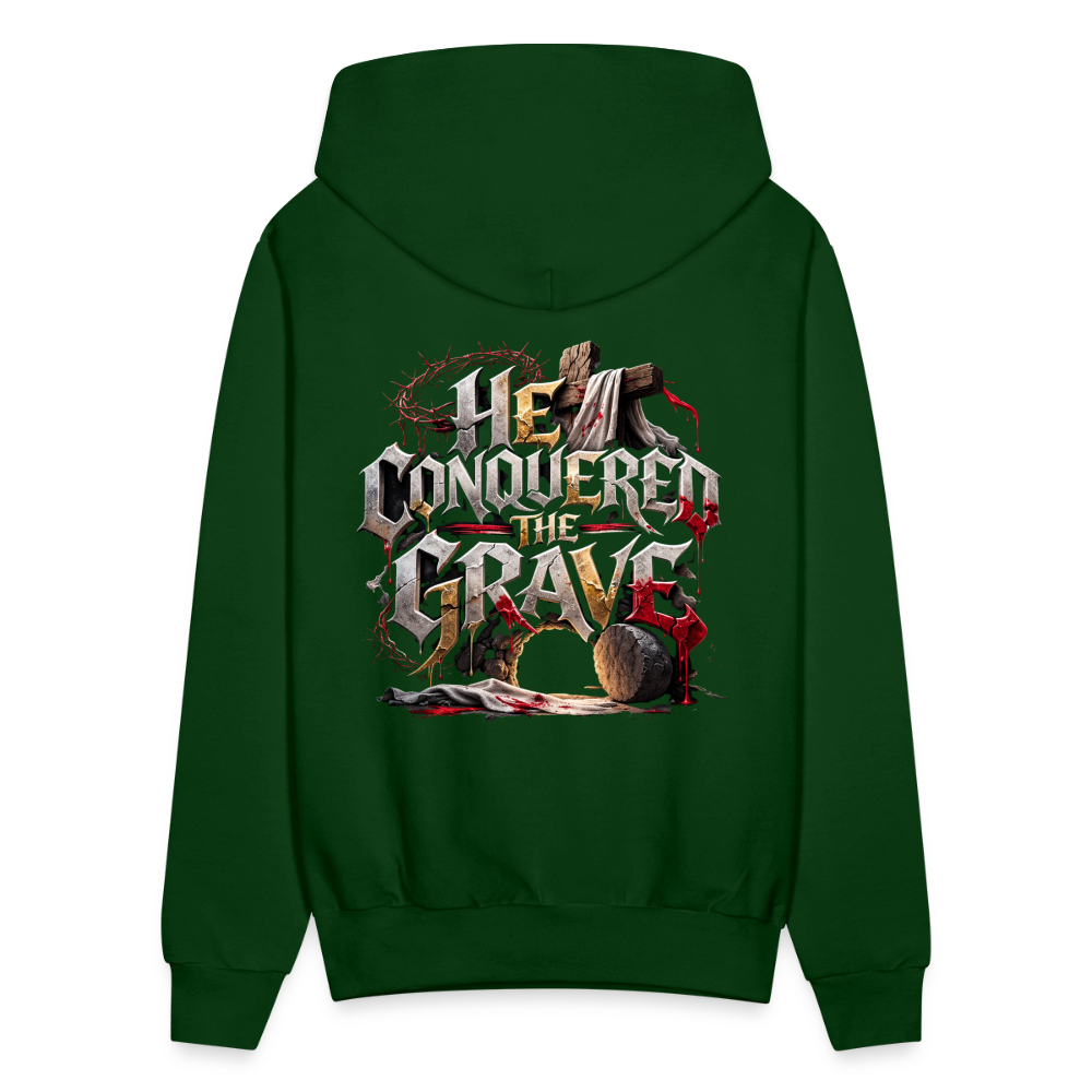 JESUS “He Conquered the Grave” Hoodie - forest green