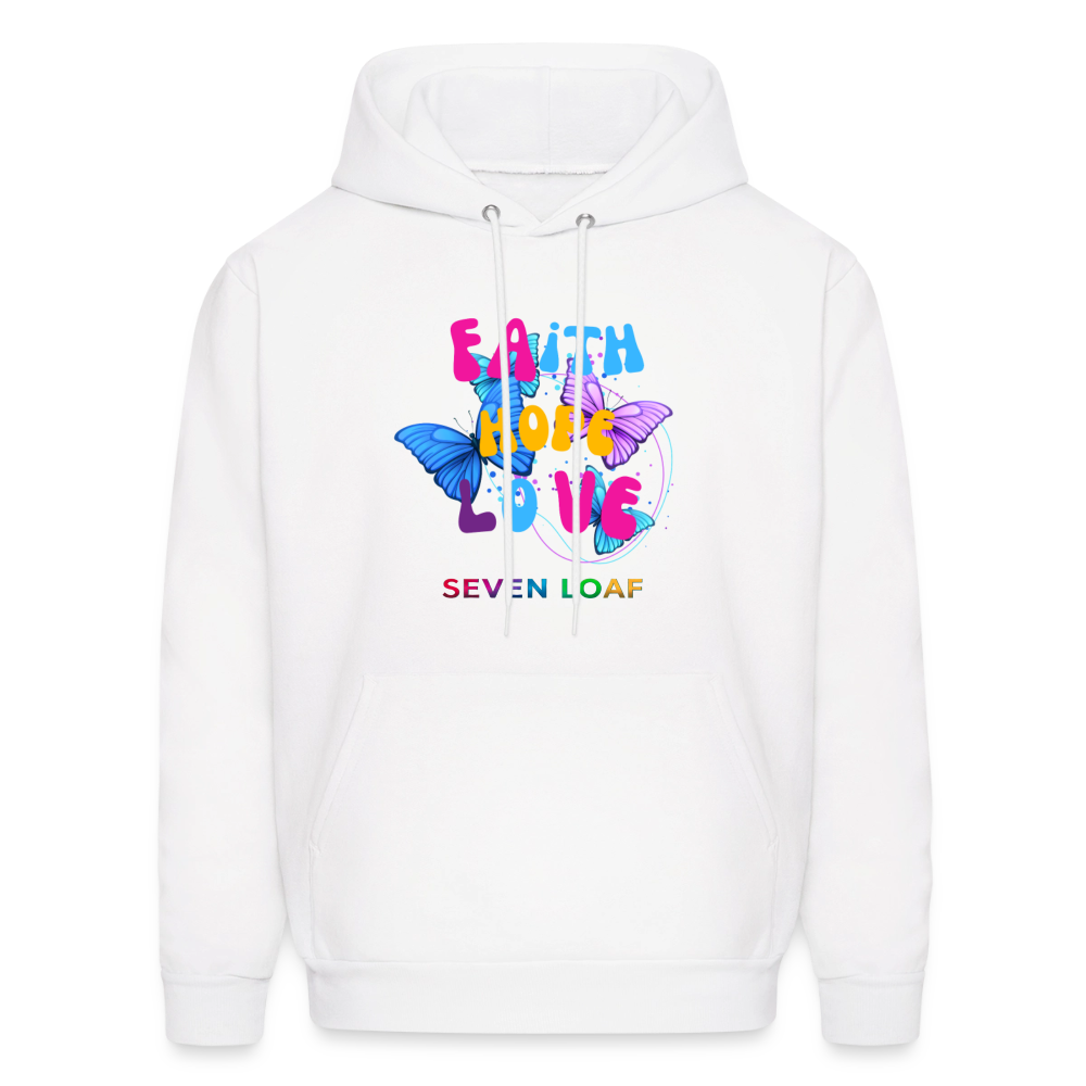 Men's Faith, Hope, and Love Hoodie - white