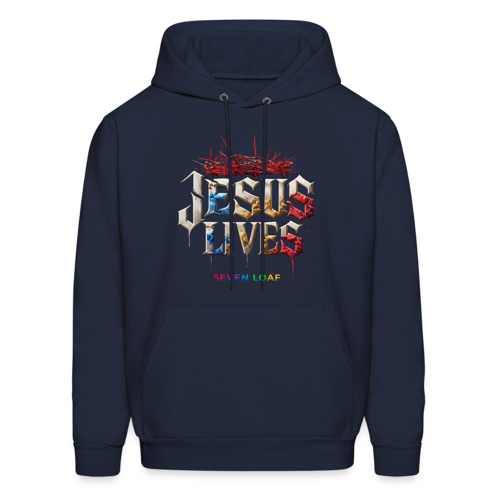 JESUS “He Conquered the Grave” Hoodie - navy