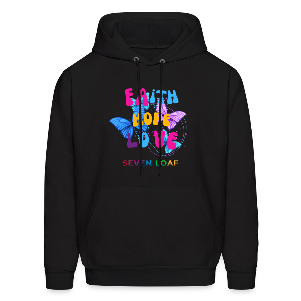 Men's Faith, Hope, and Love Hoodie - black