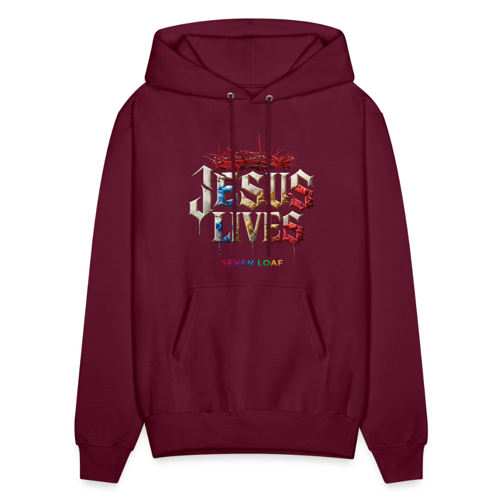 JESUS “He Conquered the Grave” Hoodie - burgundy