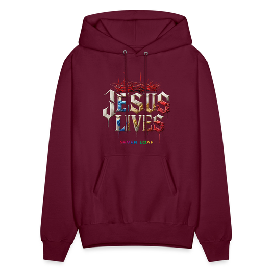 JESUS “He Conquered the Grave” Hoodie - burgundy