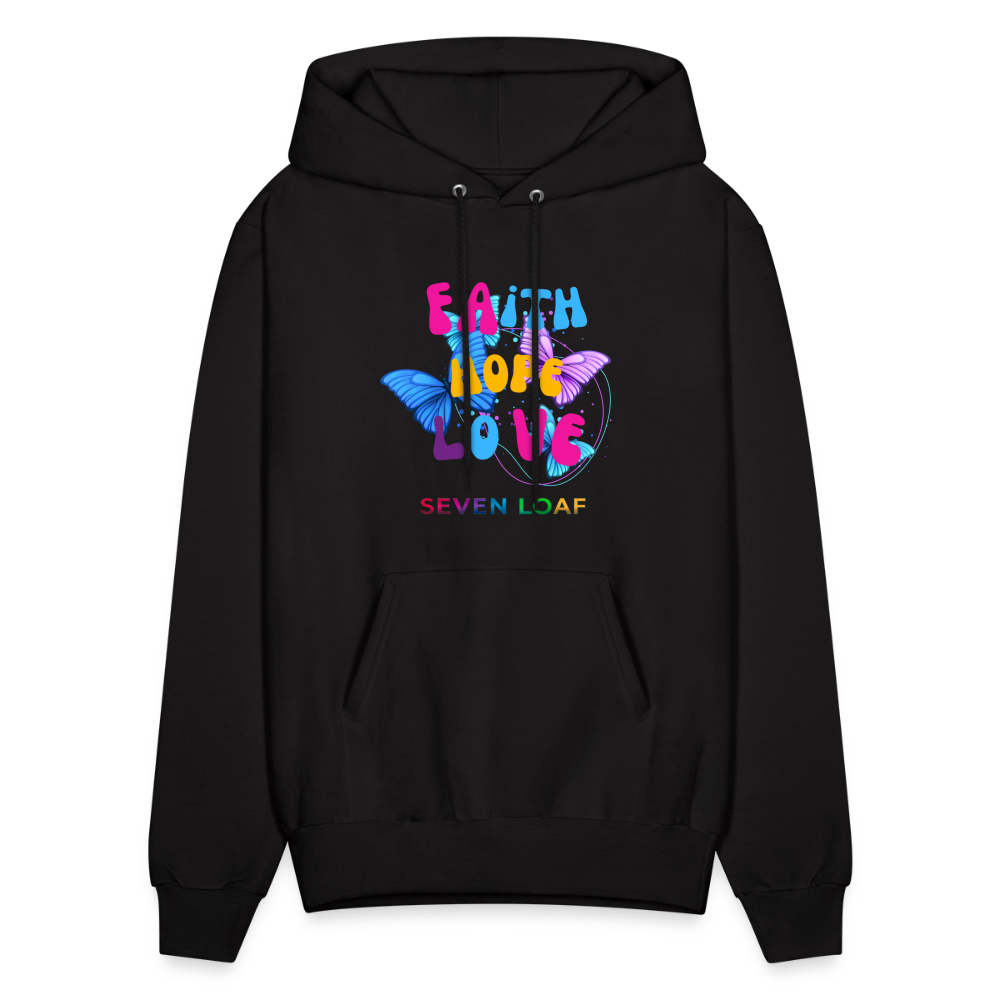 Men's Faith, Hope, and Love Hoodie - black