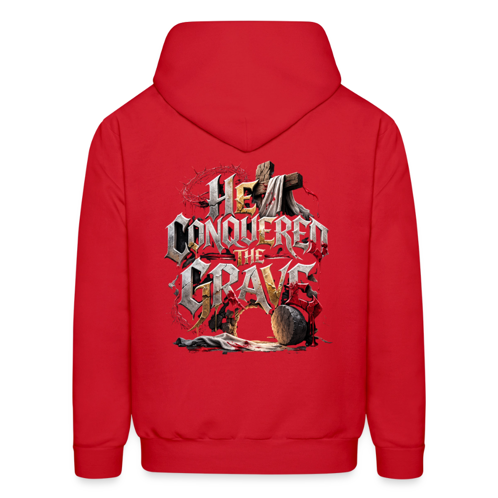 JESUS “He Conquered the Grave” Hoodie - red