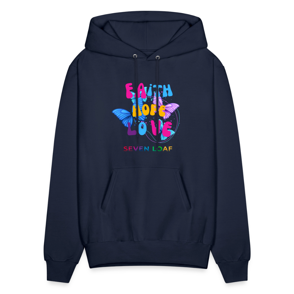 Men's Faith, Hope, and Love Hoodie - navy