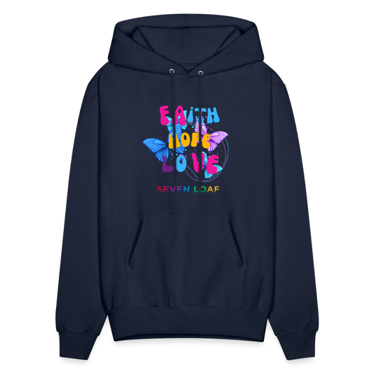 Men's Faith, Hope, and Love Hoodie - navy