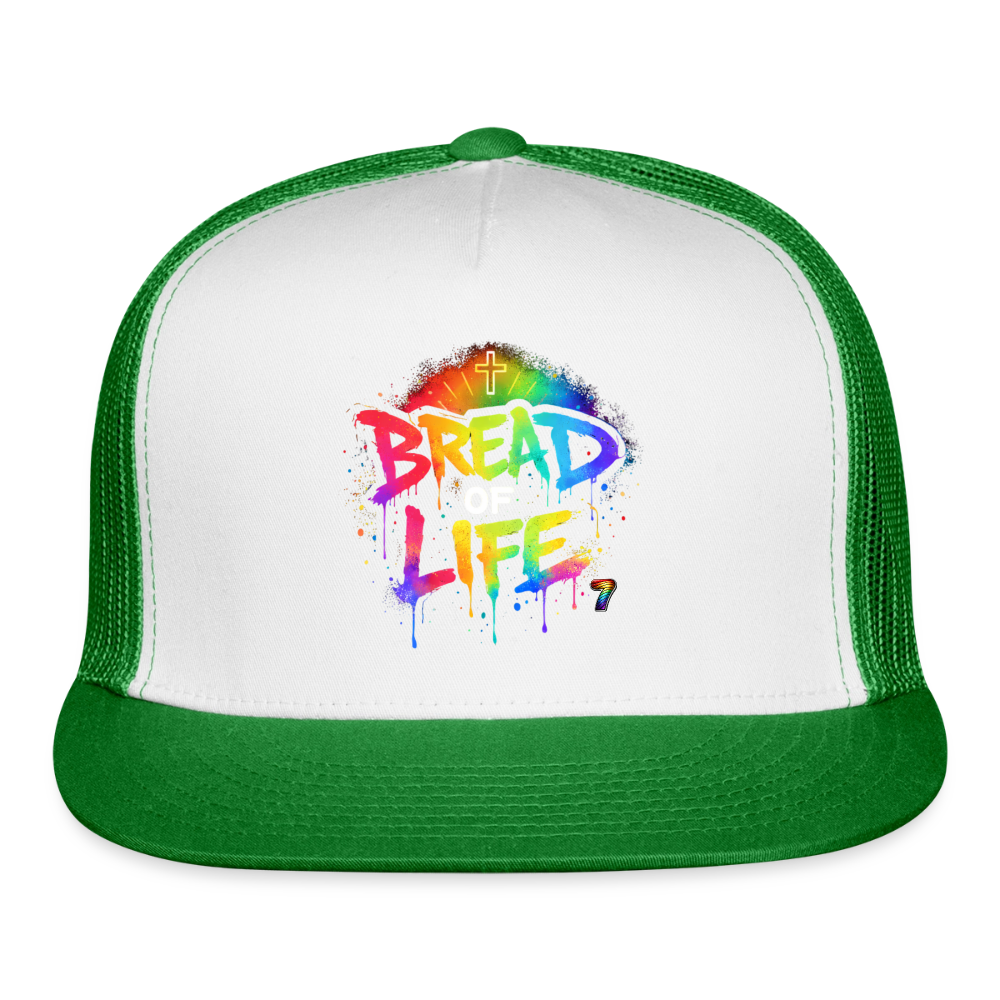 Bread Of Life Trucker Cap - white/kelly green