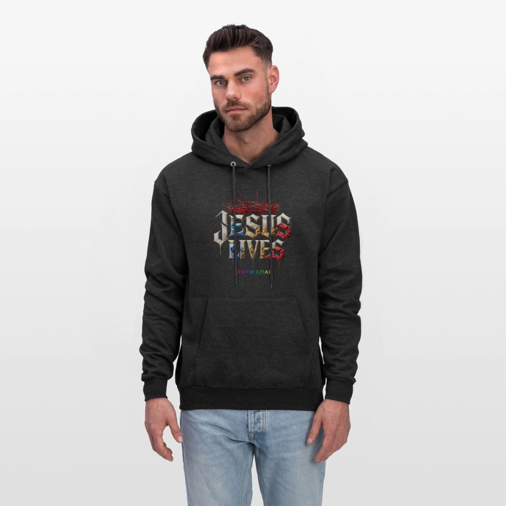 JESUS “He Conquered the Grave” Hoodie - charcoal grey