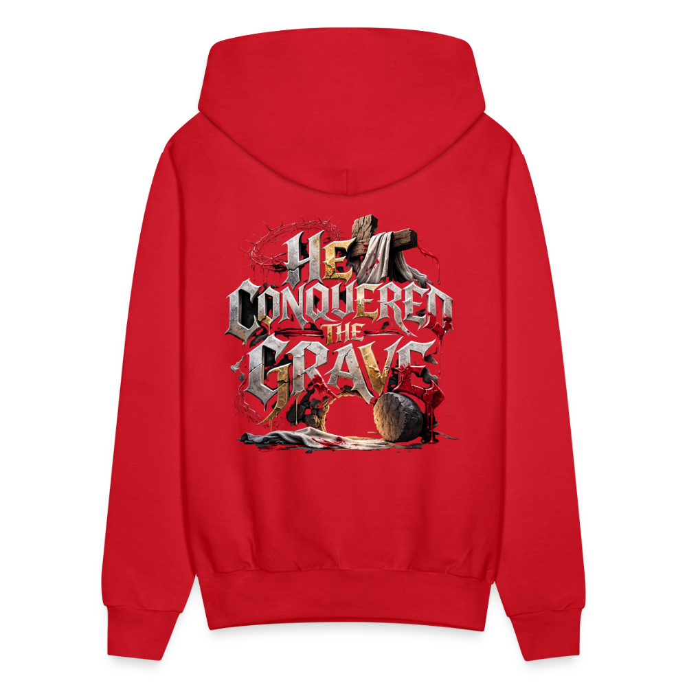 JESUS “He Conquered the Grave” Hoodie - red