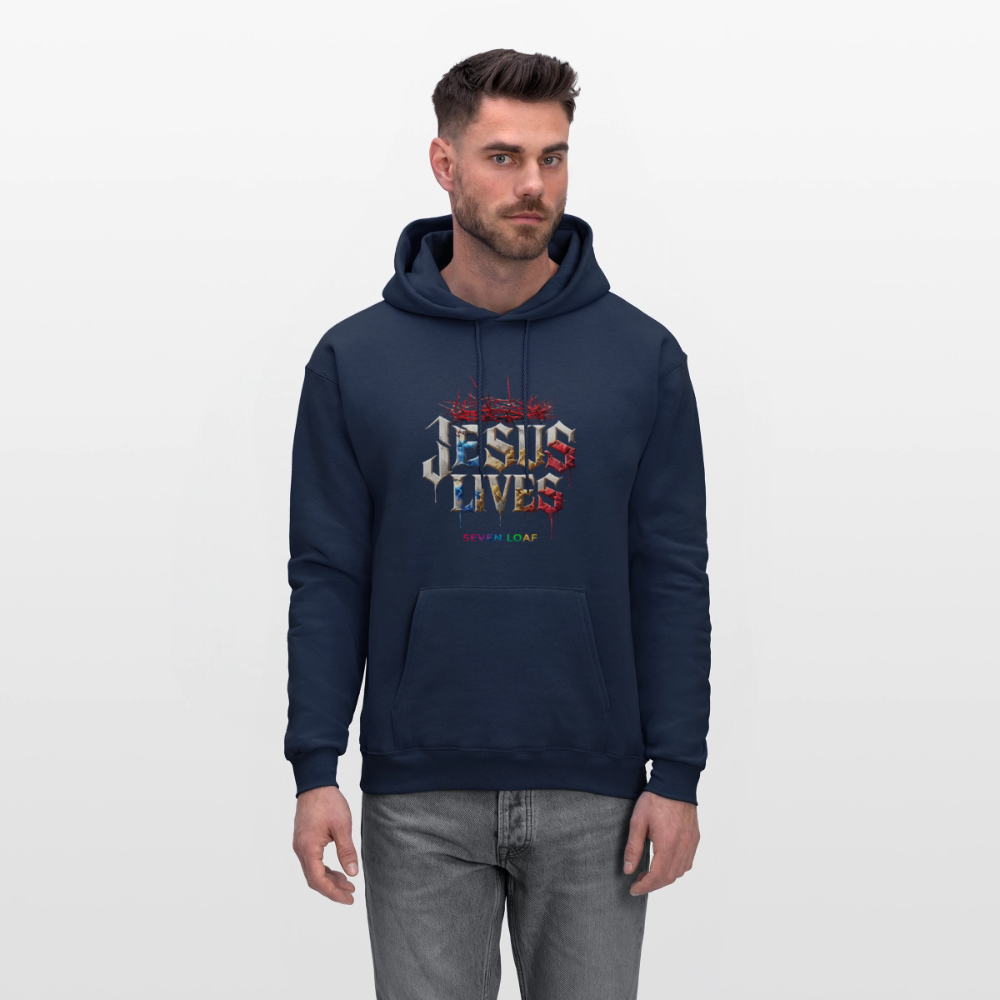 JESUS “He Conquered the Grave” Hoodie - navy