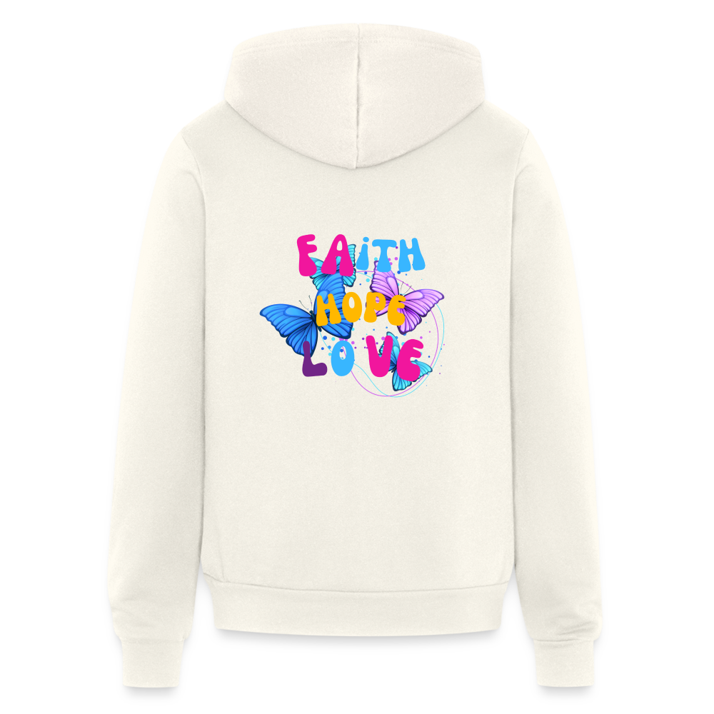 Bella + Canvas Unisex Full Zip Hoodie - vintage white