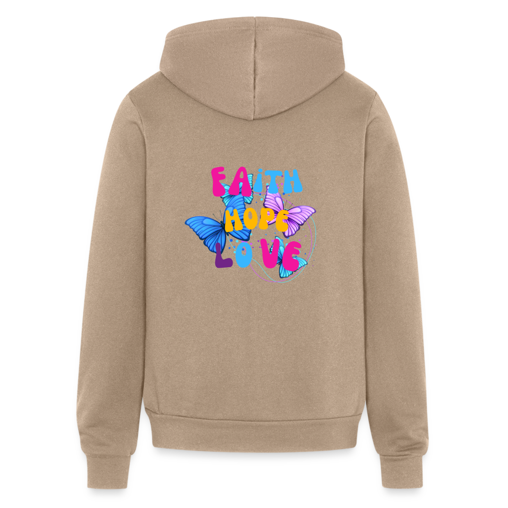 Bella + Canvas Unisex Full Zip Hoodie - tan