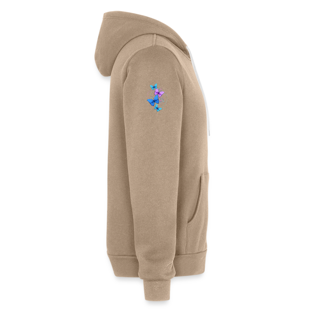 Bella + Canvas Unisex Full Zip Hoodie - tan