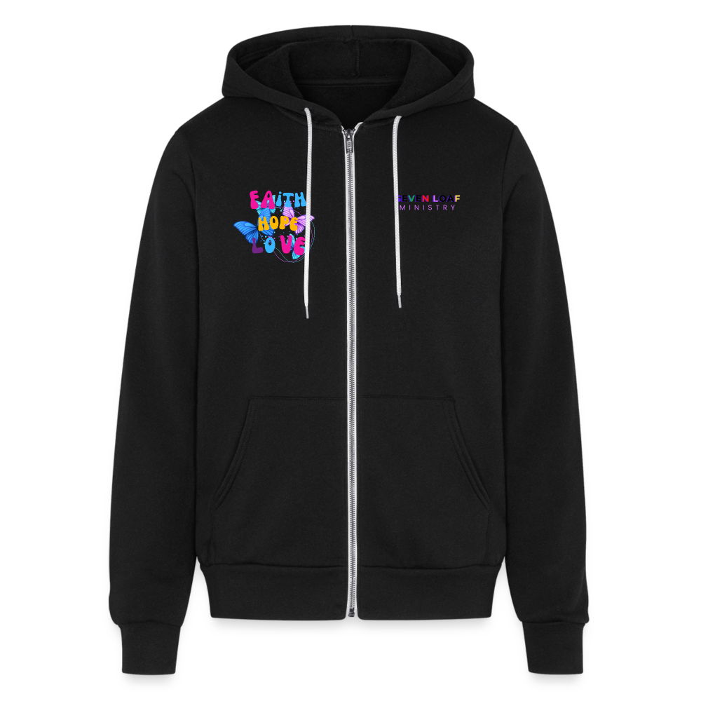 Bella + Canvas Unisex Full Zip Hoodie - black