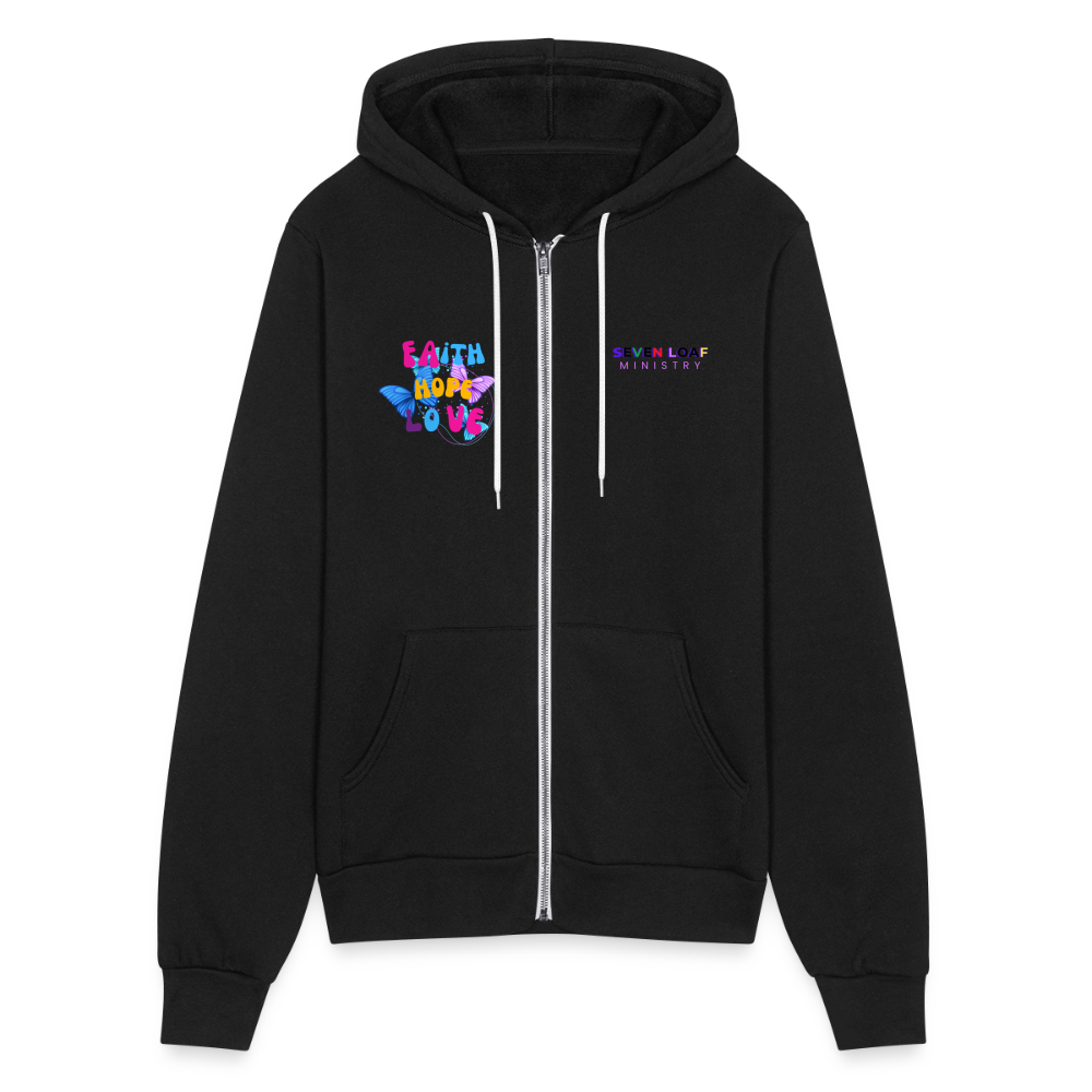 Bella + Canvas Unisex Full Zip Hoodie - black