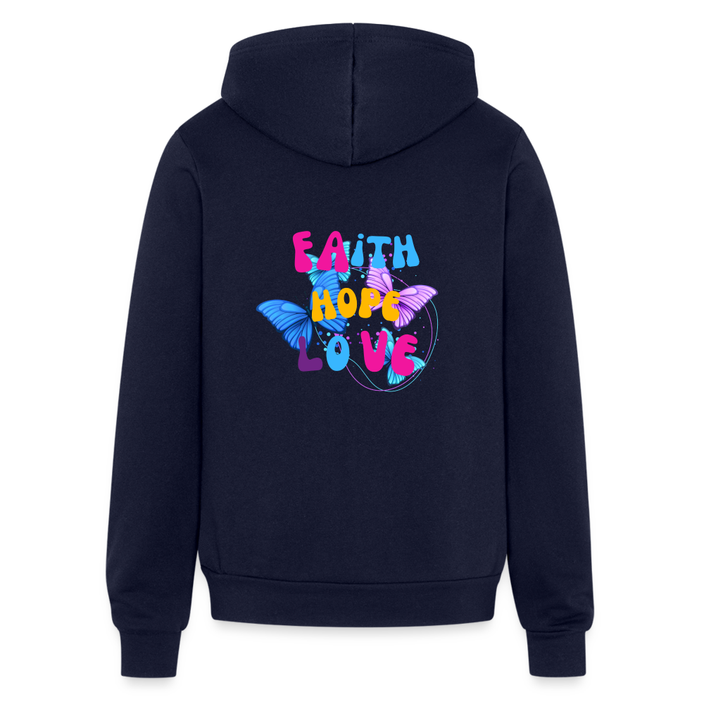 Bella + Canvas Unisex Full Zip Hoodie - navy