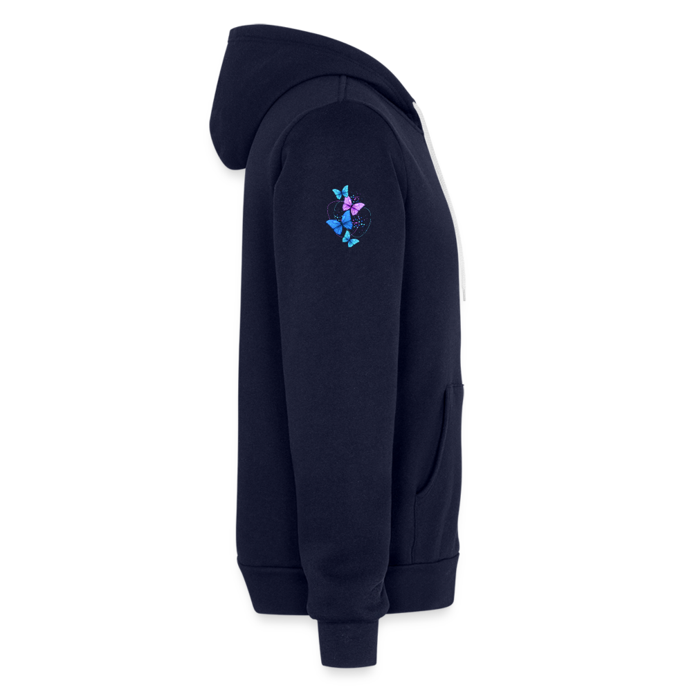Bella + Canvas Unisex Full Zip Hoodie - navy