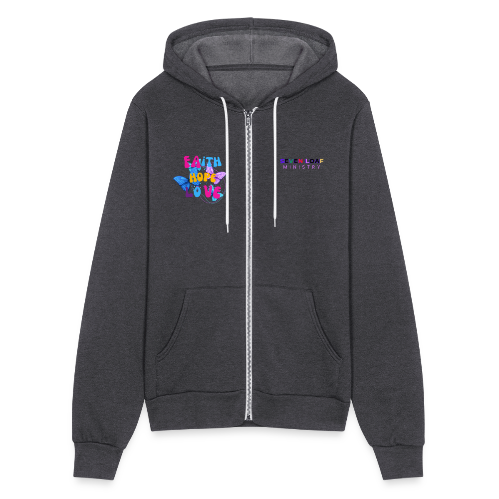 Bella + Canvas Unisex Full Zip Hoodie - charcoal grey