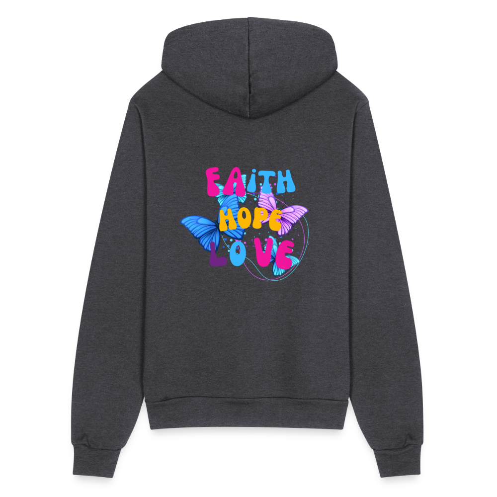 Bella + Canvas Unisex Full Zip Hoodie - charcoal grey