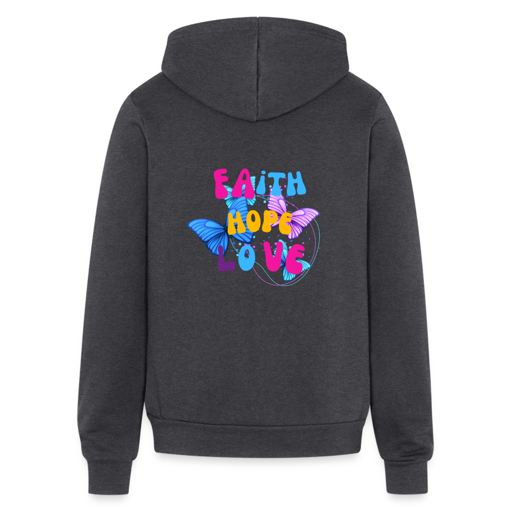 Bella + Canvas Unisex Full Zip Hoodie - charcoal grey