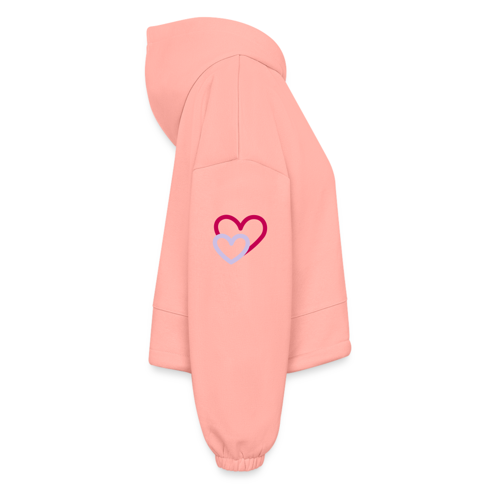 "Divine Love Blossom" Women’s Love Cropped Hoodie - light pink